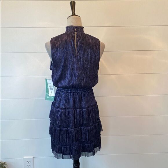 Sam & Jess Elegant shimmering Navy Sleeveless Dress - Picture 8 of 10